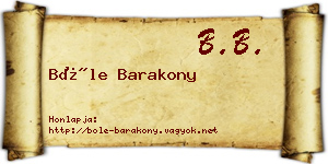 Bőle Barakony névjegykártya